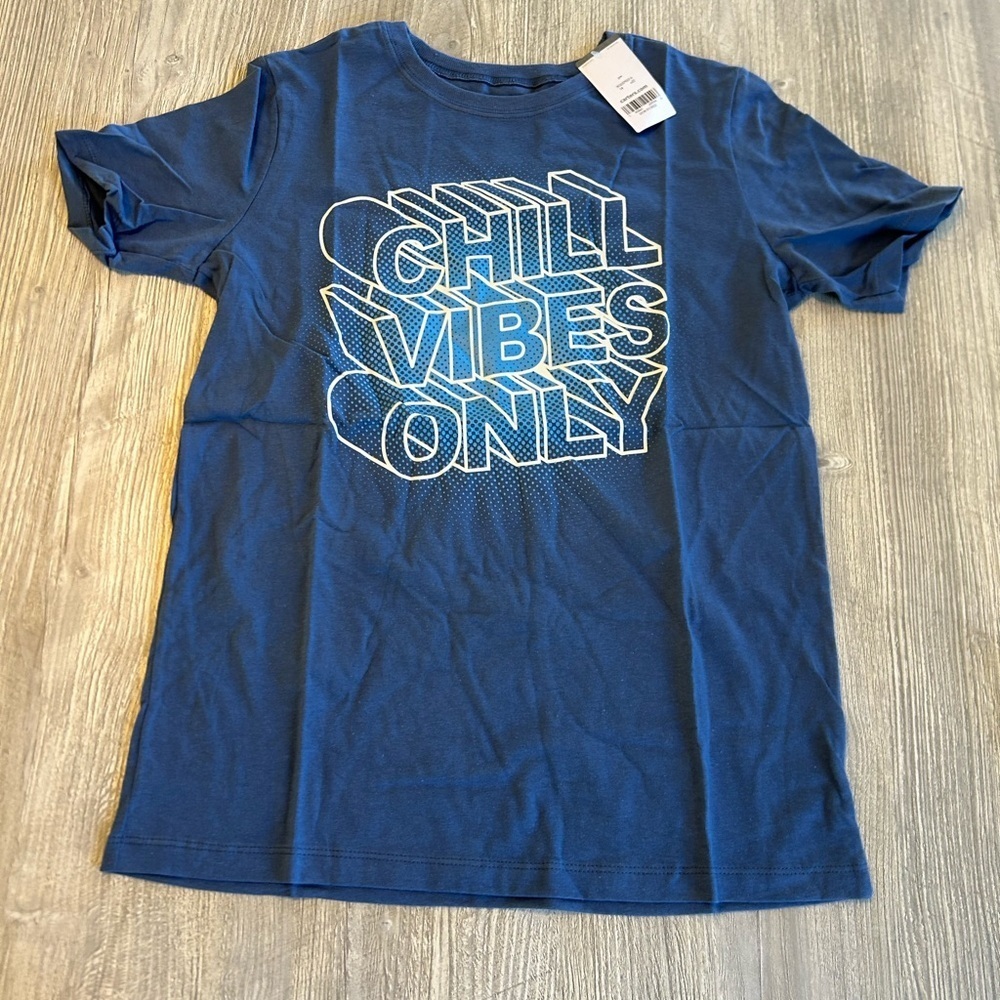 NWT Carter's Kid Blue “Chill Vibes Only” Graphic Tee Size 14/14A 100% Cotton New